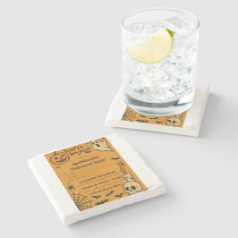 Spooky Halloween Bash Inbjudan | Spöken och spel Stenunderlägg