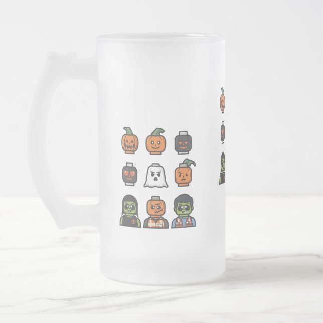 Spooky Halloween Beer Glass & Stein Design Frostat Ölglas (Vänster)