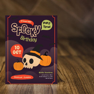 Spooky Halloween Birthday-inbjudan Inbjudningar