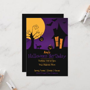 Spooky Halloween Birthday Inbjudningar