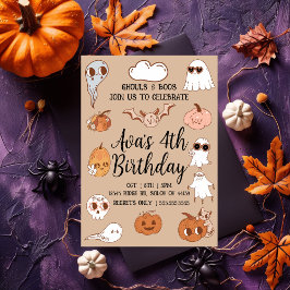 Spooky Halloween Birthday Inbjudningar