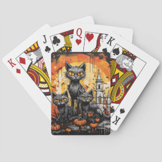 Spooky Halloween Black Cat Casinokort