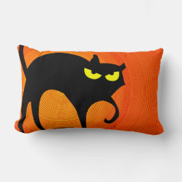 Spooky Halloween Black Cat Lumbarkudde