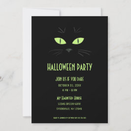 Spooky Halloween Black Cat Party Inbjudningar