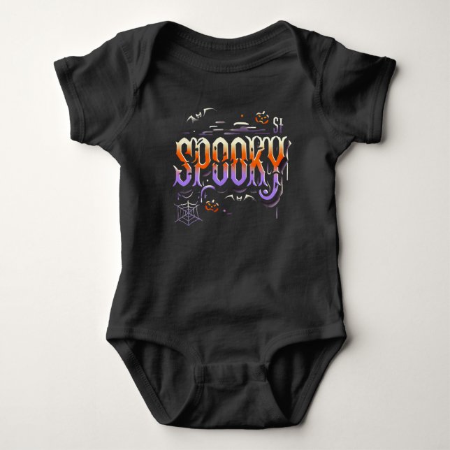 SPOOKY Halloween Bodykostym för baby T Shirt (Framsida)