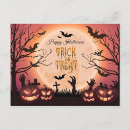 Spooky Halloween Bus eller godis Sunset Design Helg Vykort