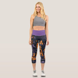 Spooky Halloween Capri Leggings