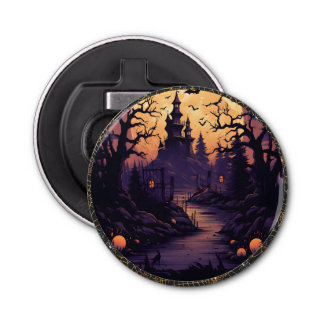 Spooky Halloween Castle Button Bottle-öppnare Flasköppnare
