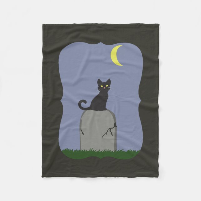 Spooky Halloween Cat Fleecefilt (Framsidan)