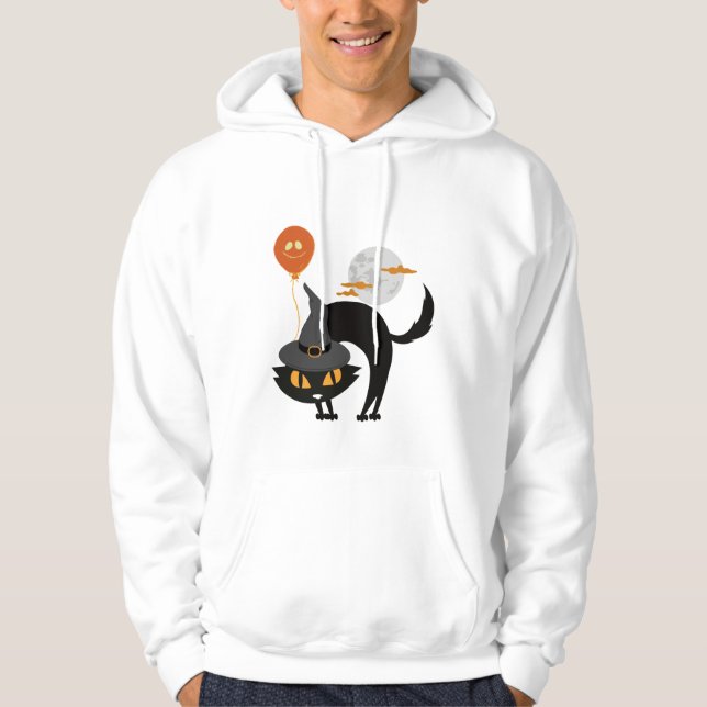 Spooky Halloween Cat Hoodie (Framsida)