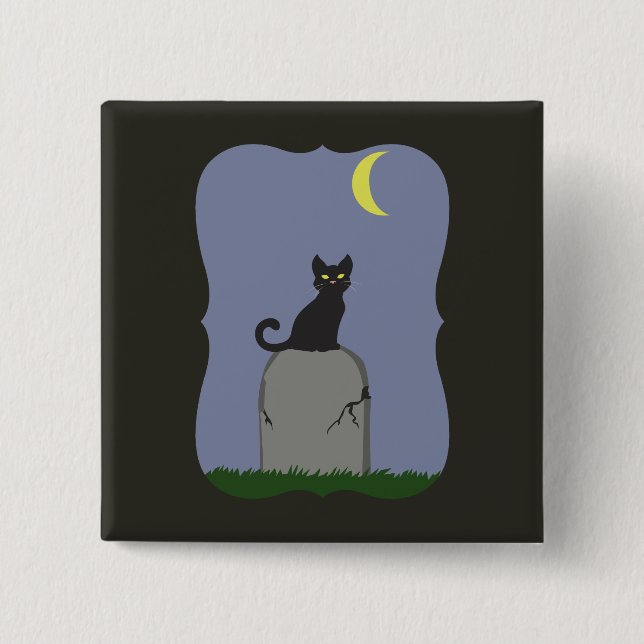 Spooky Halloween Cat Knapp (Framsida)