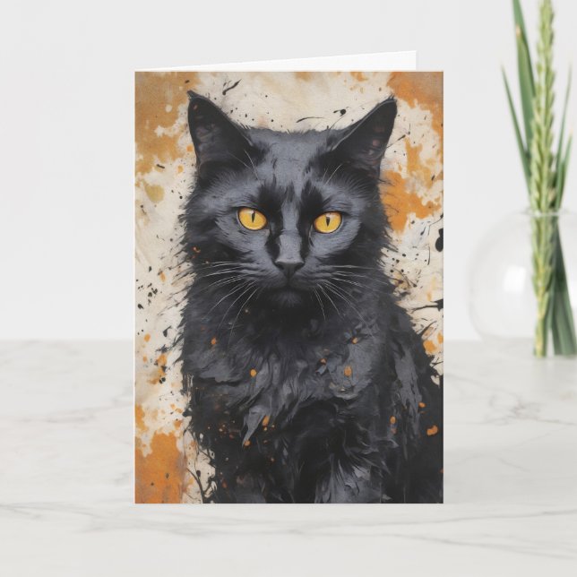 Spooky Halloween Cat Kort (Framsida)