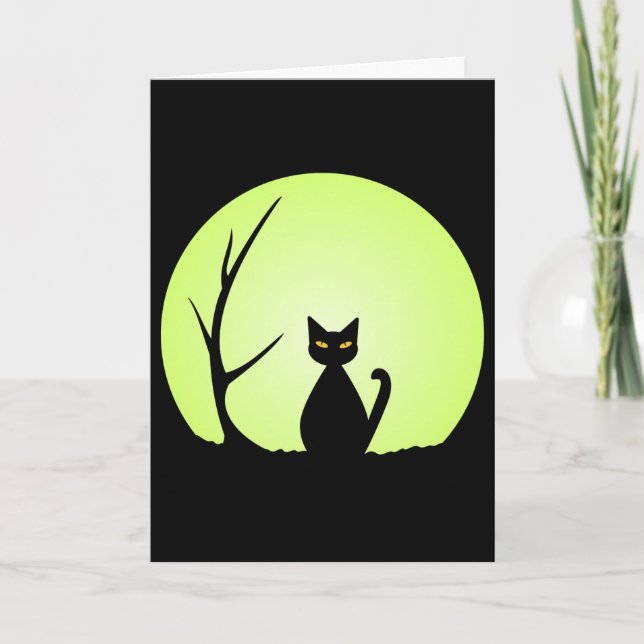 Spooky Halloween Cat Kort (Framsida)
