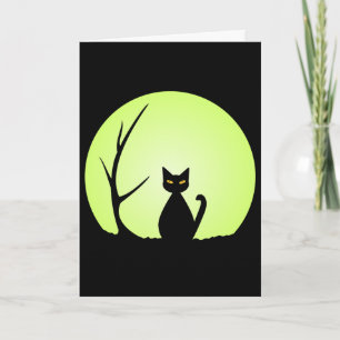 Spooky Halloween Cat Kort