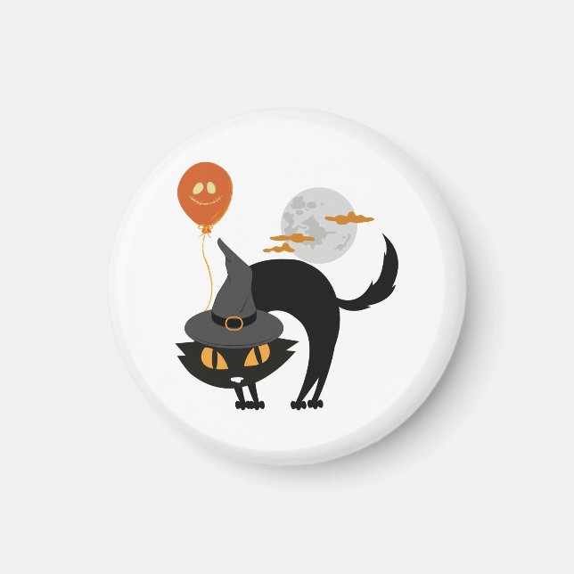 Spooky Halloween Cat Magnet (Framsidan)