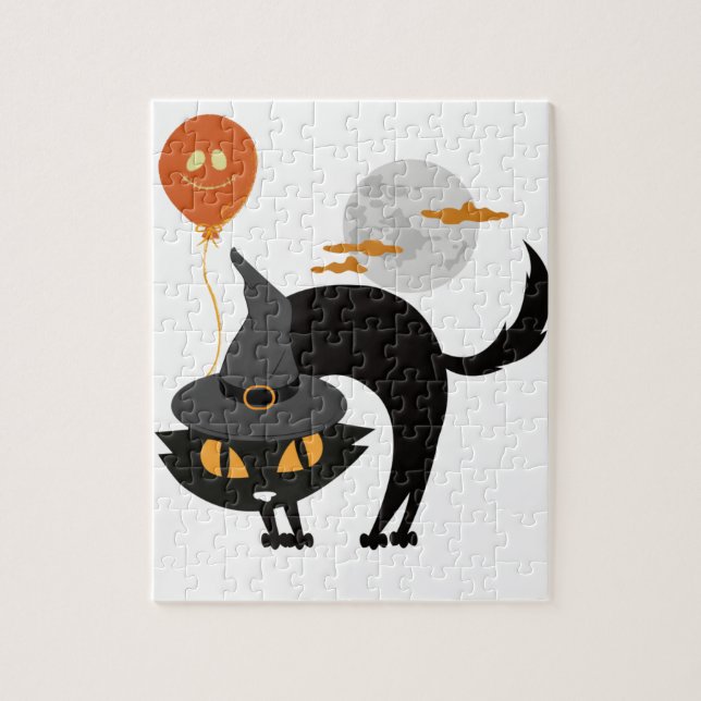 Spooky Halloween Cat Pussel (Vertikal)