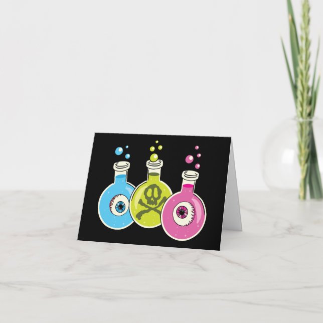 Spooky Halloween Chemistry Greeting Card Kort (Framsida)
