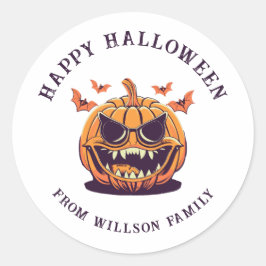 Spooky Halloween Classic Round Sticker Runt Klistermärke