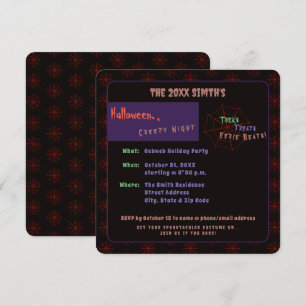 Spooky Halloween Cobweb Black Party-inbjudan Inbjudningar