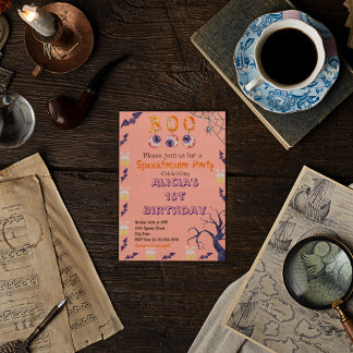 Spooky Halloween Costume Födelsedagsfest inbjudan