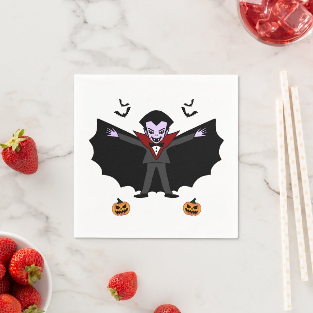 Spooky Halloween Costume Party Dracula Vam Pappersservett (Insitu)