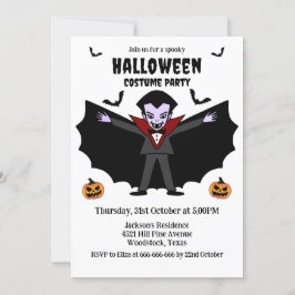 Spooky Halloween Costume Party Dracula Vampire Inbjudningar
