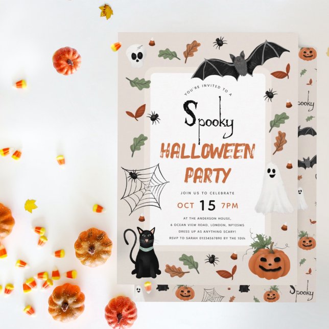 Spooky Halloween Costume Party Ghost Kids Inbjudningar (Skapare uppladdad)