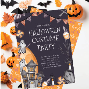 Spooky Halloween Costume Party Inbjudningar