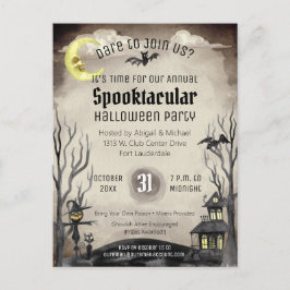 Spooky Halloween Costume Spooktacular Sepia Tone Vykort