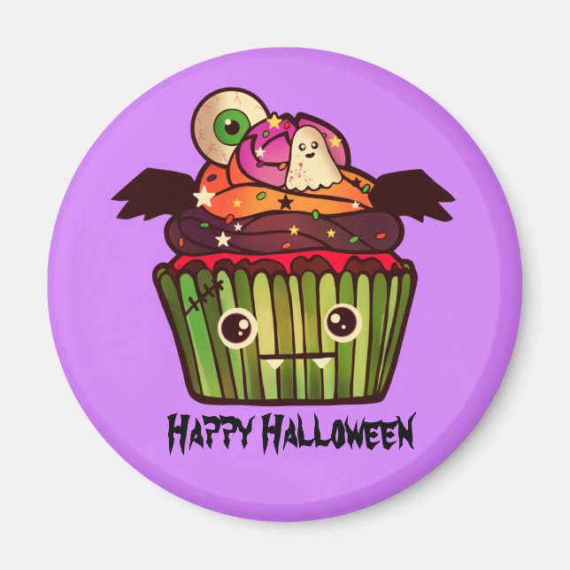 Spooky Halloween Cuptårta Magnet (Framsidan)