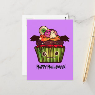 Spooky Halloween Cuptårta Vykort