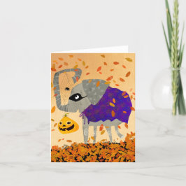 Spooky Halloween Cute Elephant BLANK-gratulationsk Tack Kort