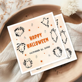 Spooky Halloween Cute Ghost Pappersservett