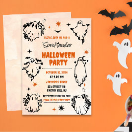 Spooky Halloween Cute Ghost Party Inbjudningar