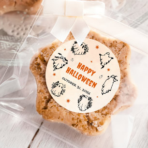 Spooky Halloween Cute Ghost Runt Klistermärke