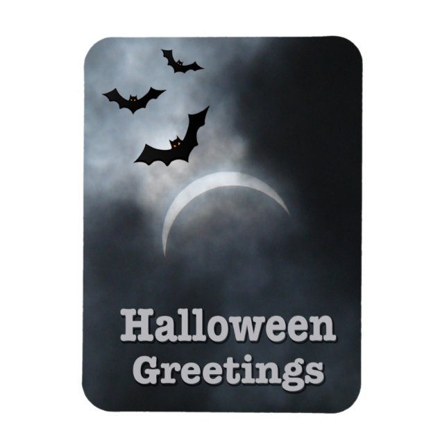 Spooky Halloween Eclipse Hälsning Magnet (Vertikal)