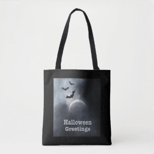 Spooky Halloween Eclipse Hälsning Tygkasse