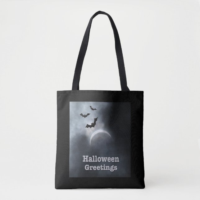 Spooky Halloween Eclipse Hälsning Tygkasse (Framsida)