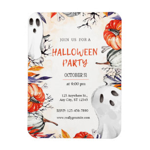 Spooky Halloween fest-inbjudan Ghost Pumpkin Magnet