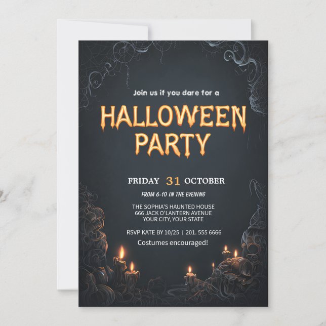 Spooky Halloween fest Inbjudningar (Framsida)