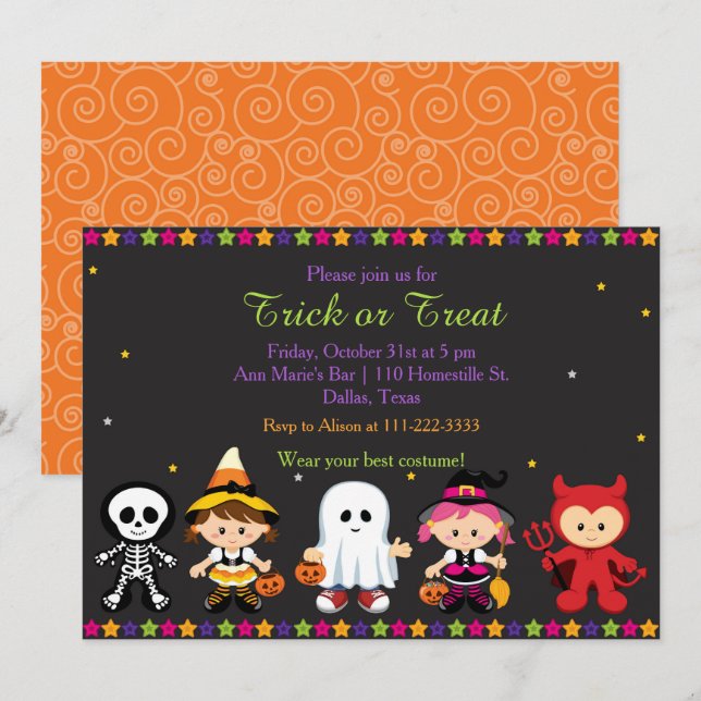 Spooky Halloween fest Inbjudningar (Fram/baksida)