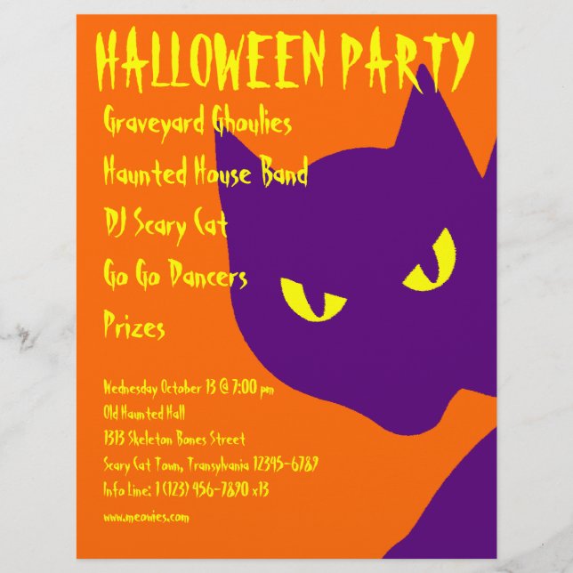 Spooky Halloween fest Kattunge Scary Reklamblad (Framsidan)