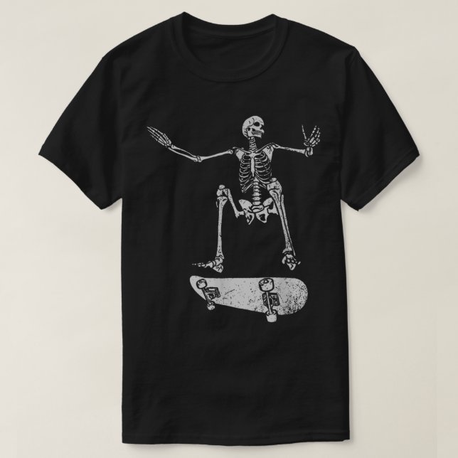 Spooky Halloween fest - Skateboarding skeleton co T Shirt (Design framsida)