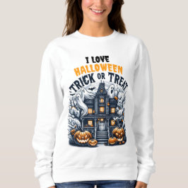 Spooky Halloween firande på ett hemsökt hus T Shirt