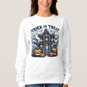 Spooky Halloween firande på ett hemsökt hus T Shirt