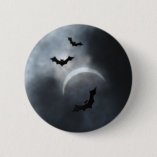 Spooky Halloween-Fladdermöss i Eclipse Knapp