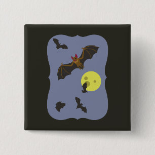 Spooky Halloween-Fladdermöss Knapp