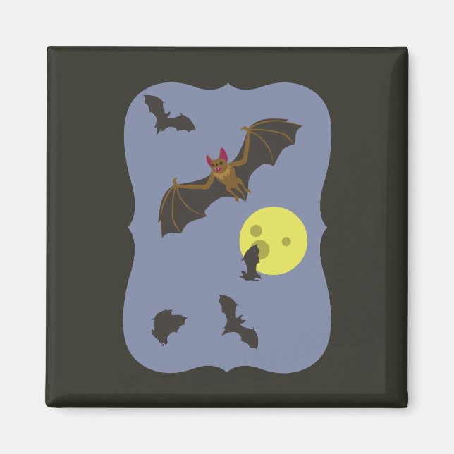 Spooky Halloween-Fladdermöss Magnet (Framsidan)