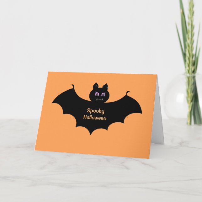 Spooky Halloween Fladdermus Hälsning Kort (Framsida)