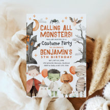 Spooky Halloween Födelsedagsfest inbjudan